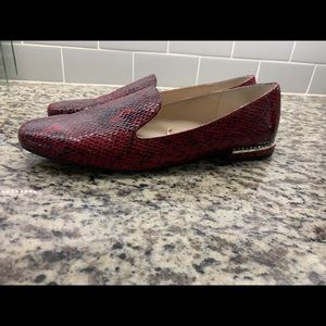Zara Red Snakeskin Design Loafers